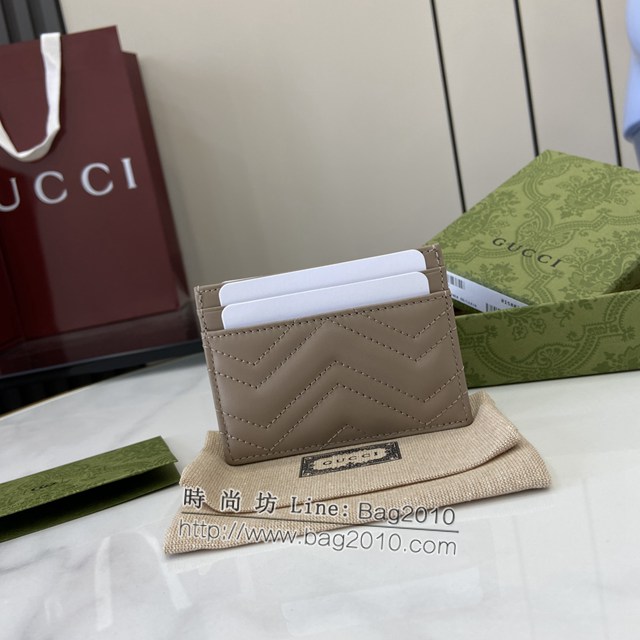 Gucci專櫃古馳最新款Marmont系列絎縫卡片夾卡包 jh2369型號：443127